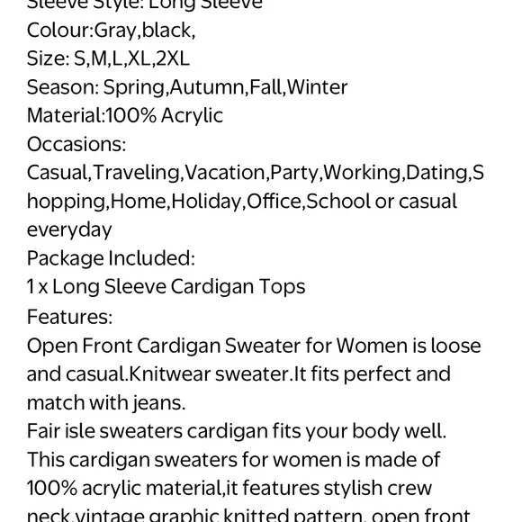 Gray Fair Isle Cardigan - Picture 7 of 7